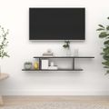 vidaXL Nástenná TV polica, lesklá čierna 125x18x23cm, kompozitné drevo