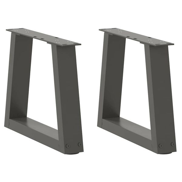 vidaXL Nohy konferenčného stolíka v tvare V, 2 ks, antracitové, 40 x (30-31,3) cm, oceľ