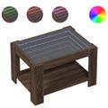 vidaXL Konferenčný stolík s LED hnedý dub 73x53x45 cm kompozitné drevo