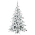 vidaXL Umelý Sklápací Vianočný Stromček Biela 180 cm PVC a oceľ