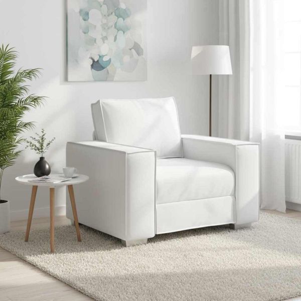 vidaXL Sofový kreslo Biely 100 cm Umelá koža
