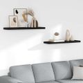 vidaXL Plávajúce nástenné police 2 ks, čierne 90x23,5x3,8 cm, MDF