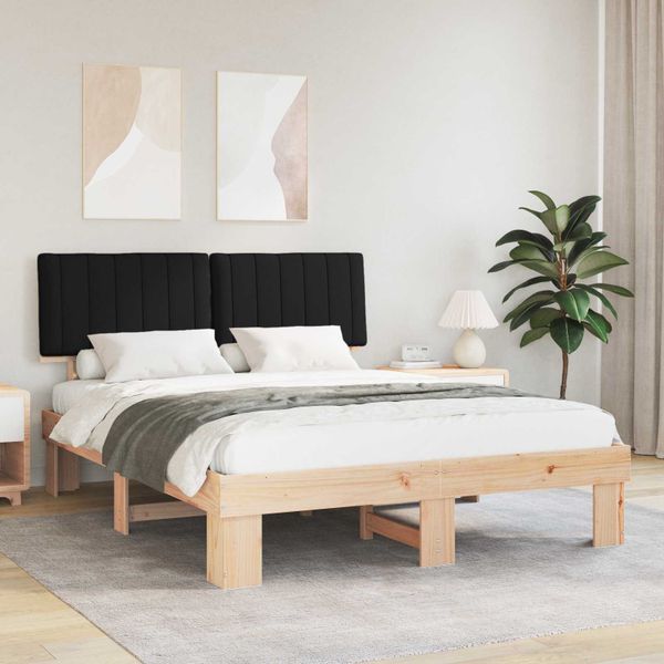vidaXL Rám postele s čalúneným čelom Čierna 150 x 200 cm