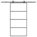 vidaXL Posuvné dvere s kovaním ESG sklo a hliník 102,5x205 cm