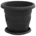 vidaXL Kvetináče 24 ks Čierna Ø 22 x 18 cm Plast