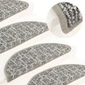 vidaXL Kobercové nášľapy na schody 15 ks sivé 56x17x3 cm