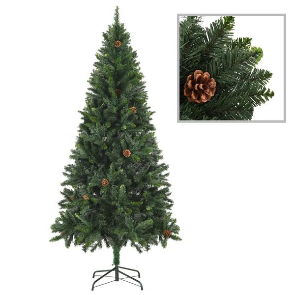 vidaXL Umelý vianočný stromček s borovicovými šiškami zelený 180 cm