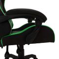 vidaXL Herná stolička s RGB LED svetlami zeleno-čierna umelá koža