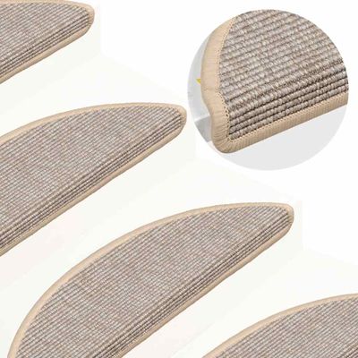 vidaXL Schodové rohože 15 ks 56x17x3 cm strieborné polkruhové