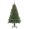vidaXL Umelý vianočný stromček Zelená 150 cm PVC a Oceľ a Plast