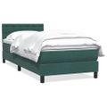 vidaXL Posteľný rám boxsping s matracom tmavozelený 100x210 cm zamat