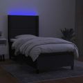 vidaXL Posteľ boxsping s matracom a LED čierna 80x200 cm látka