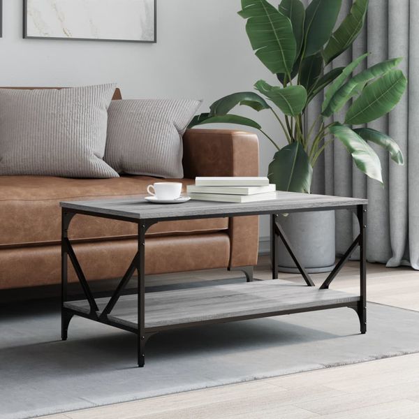 vidaXL Konferenčný stolík sivý sonoma 90x50x45cm kompozitné drevo
