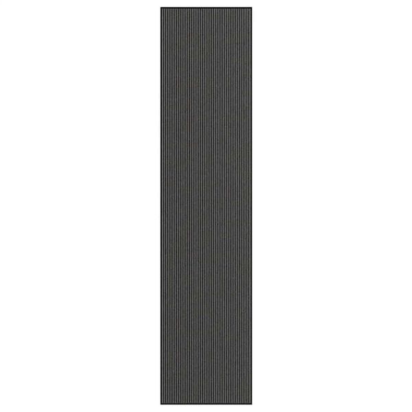 vidaXL Rohožka pruhovaná čierna a sivá 115x500 cm