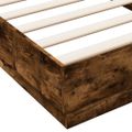 vidaXL Posteľný rám s LED svetlami dymový dub 90x200 cm