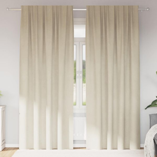 vidaXL Zatemňovacie závesy 2 pcs Krémová 140 x 260 cm Zamat