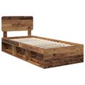 vidaXL Rám postele Staré drevo 90 x 200 cm Masívne borovicové drevo