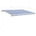 vidaXL Automatická markíza, LED a senzor vetra 450x350 cm, modrá/biela