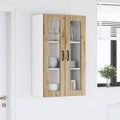 vidaXL Nástenný sklenený kabinet LUCCA Dub artisan 60 x 31 x 100 cm