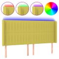 vidaXL Čelo postele s LED zelené 163x16x118/128 cm látka