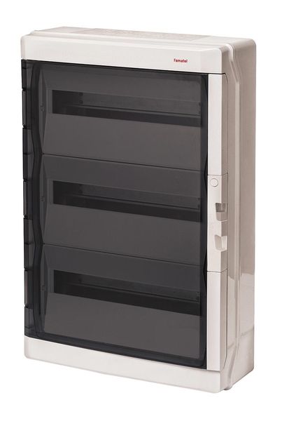 Rozvaděč AcquaPLUS 39054 IP65, 54mod. (3x18), na omítku, průhl. dveře, 639x430x160mm