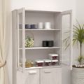 vidaXL Nadstavec na komodu HAMAR, biely 85x35x100 cm, borovica