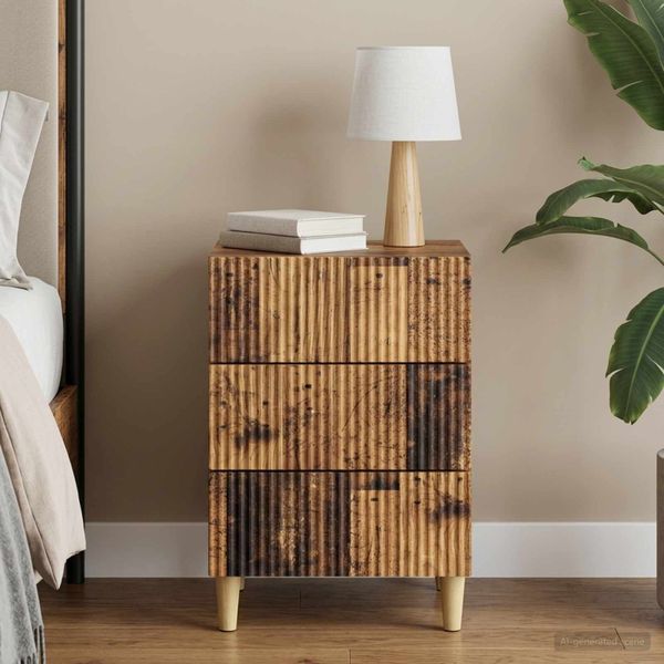 vidaXL Nočný stolík Staré drevo 43 x 41 x 66,5 cm Kompozitné drevo