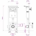 vidaXL Podomietková Nádržka pre Závesné WC 11 L 41x14x(110-125) cm