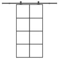 vidaXL Posuvné dvere s kovaním ESG sklo a hliník 102,5x205 cm