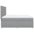 vidaXL Posteľný rám boxsping s matracom bledosivý 200x200 cm látka