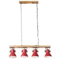 vidaXL Závesná lampa 25 W šmuhovaná červená 90x24x111 cm E27