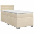 vidaXL Posteľ boxspring s matracom Krémová 90 x 190 cm Látka