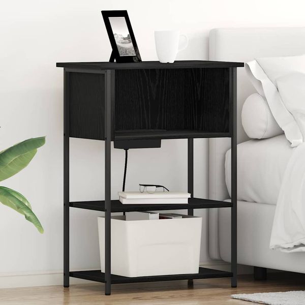 vidaXL Nočný stolík Čierny dub 55 x 31 x 76 cm Kompozitné drevo