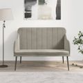 vidaXL Lavička bledosivá 110x76x80 cm zamat