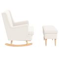 vidaXL Kreslo s taburetom 2 ks Krémová Bouclé