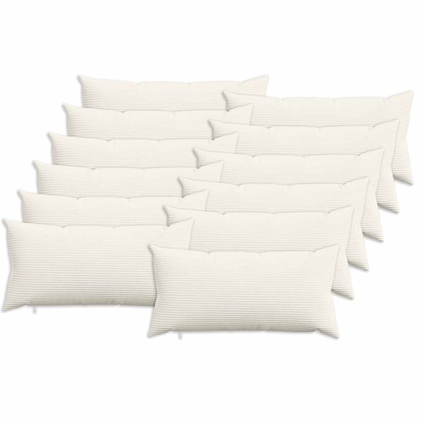 vidaXL Poťah na podložku 12 pcs HEERLEN Krémová 40 x 80 cm manšestr