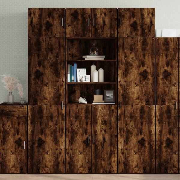 vidaXL Úložná skrinka dymový dub 70x42,5x225 cm kompozitné drevo