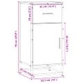 vidaXL Komoda čierna 35,5x35x76 cm kompozitné drevo a kov