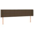 vidaXL Čelo postele s LED tmavohendé 163x16x78/88 cm látka