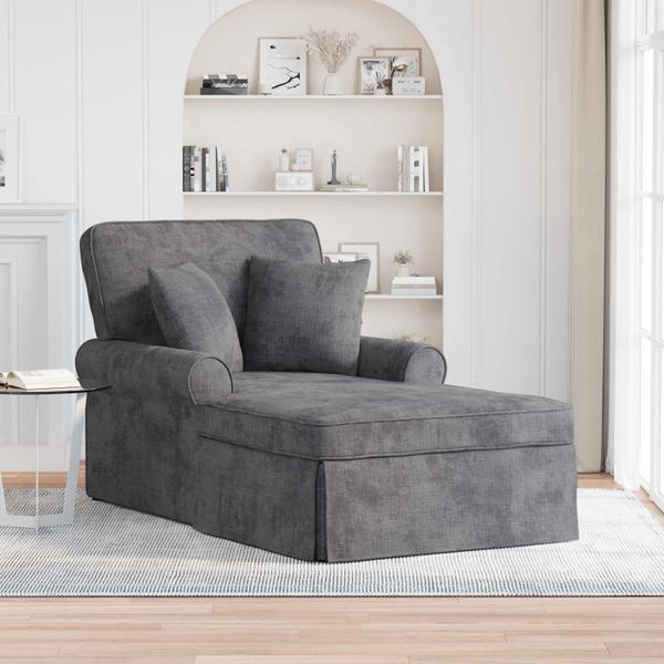 vidaXL Pufa s sukňou s vankúšom Tmavosivá 157 x 91 x 91 cm ARES