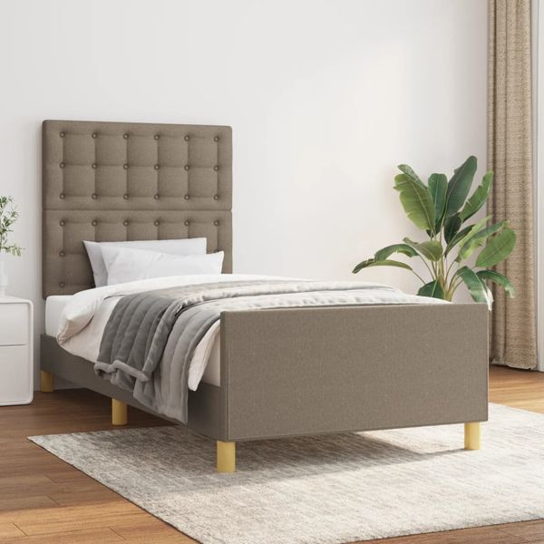 vidaXL Rám postele bez matraca Taupe 90x200 cm Látka