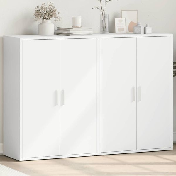vidaXL Komody 2 ks biele 60x31x84 cm kompozitné drevo