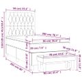 vidaXL Posteľný rám boxsping s matracom bledosivý 90x200 cm látka