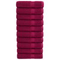 vidaXL Prémiové osušky SOLUND 10 ks bordové 100x150 cm 600 g/m2