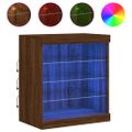 vidaXL Komoda s LED svetlami hnedý dub 60,5x37x67 cm