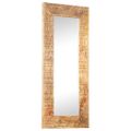 vidaXL Ručne vyrezávané zrkadlo 110x50x2,5 cm mangovníkové drevo