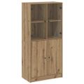 vidaXL Vysoká skrinka s dvierkami dub artisan 68x37x142cm kompoz.drevo
