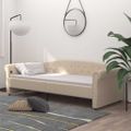 vidaXL Pohovka s USB krémová látková 90x200 cm