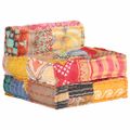 vidaXL Modulárna taburetka, patchwork, látka