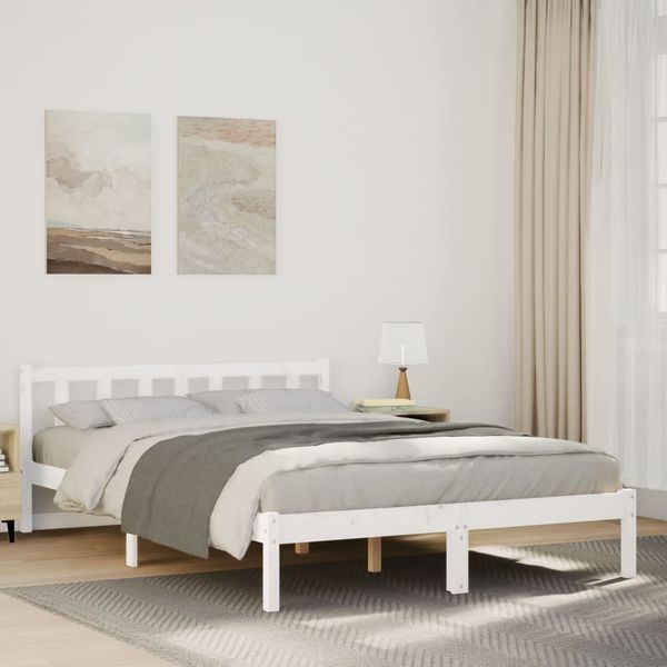 vidaXL Extra dlhá posteľ bez matraca biela 160x220 cm masívna borovica